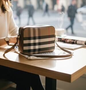 Burberry Check & Leather Shoulder Bag – Earth – NWT – Style 8114068